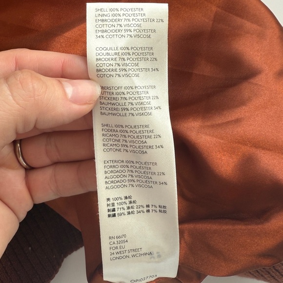 Anthropologie Plaid Teddy Bomber Jacket Sz 1X Rust Brown Fuzzy Zip Up Plush Coat - Picture 12 of 13